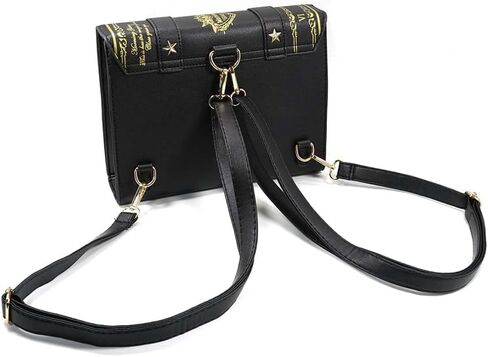 Cute Gothic Book Purse Crossbody for Women Kawaii New Backpack | 3way bag / adjustable shoulder,backpack straps / Black in Saudi Arabia