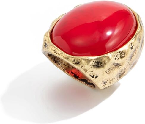 Chunky Oval Gemstone Ring for Women Vintage Resin Acrylic Ring Statement Big Geometry Finger Joint Ring Simple Classics Party Holiday Jewelry Accessories in Saudi Arabia