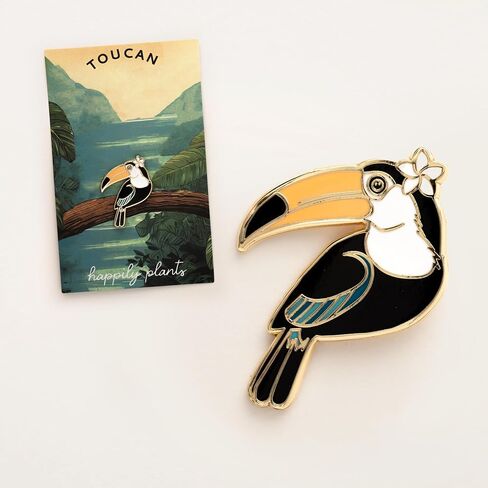 Toucan Enamel Pin - Colorful Tropical Bird Lapel Pin, Cute Jungle-Themed Accessory, Bird Collector’s Item, Unique Gift for Animal Lovers in Saudi Arabia