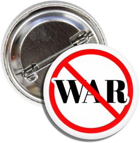 Anti War Peace Symbol Button Pin Badge, No War Design, 1.50 Inch in Kuwait