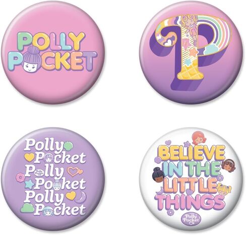 مجموعة من أربعة أزرار قابلة للجمع مقاس 1.25 بوصة من Ata-Boy Polly Pocket in Kuwait