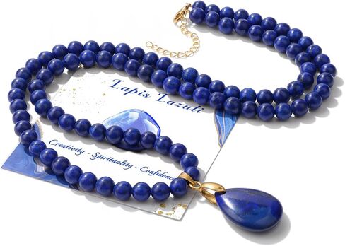 Healing Crystal Necklaces for Women Trendy Natural Stone Beaded Long Pendant Necklaces for Womens Handmade Bohemian Fashion Necklace Jewelry Gift in Saudi Arabia
