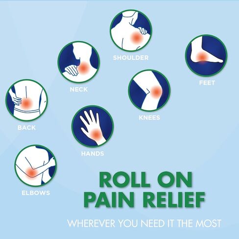 HealthWise 4% Menthol Roll-On | Cold Hot Sensation | Pain Relief Gel | 2.5 oz. 73 mL | Non-Greasy Formula | Topical Analgesic in Kuwait