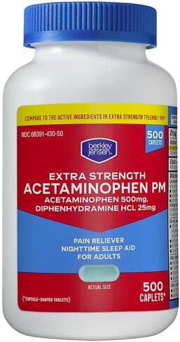 berkley jensen Extra Strength Acetaminophen PM Caplets, 500 ct. in Saudi Arabia