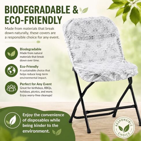 20 Pcs Disposable Chair Covers for Party: Maximum Size 55"X31.5" Biodegradable Disposable Chair Covers for Folding Chairs Reusable As Pillow Covers Or Dust Covers for Home Appliances (20) in Saudi Arabia