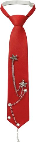 WDIRARA Ties for Women Men Rhinestone Star Metal Chain Necktie Goth Punk Adjustable Black Tie Uniform School Shirt Accessory in Kuwait