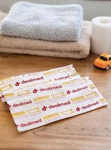 Dealmed Sterile Flexible Fabric Adhesive Bandages – 1x3 Inch (15 ct.) Breathable First Aid Strip Pack - Soft Stretch Wound Patch for Medical, Emergency Kits & Clinic, 15/Box (Pack of 1) in Kuwait