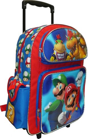 Pod Super Mario Bros.16 Large Rolling School Backpack Boy's Book Bag in Kuwait