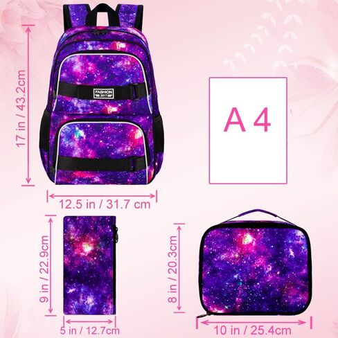 UFNDC Backpack for Girls, 17.5" Water Resistant Cat Galaxy Tie-Dye School Backpacks, Teens Bookbag for Women College Middle in Kuwait