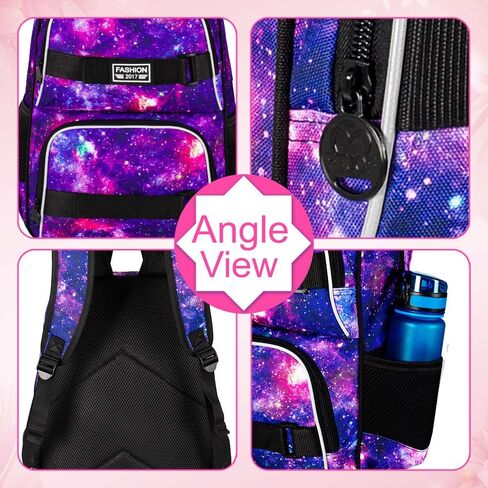 UFNDC Backpack for Girls, 17.5" Water Resistant Cat Galaxy Tie-Dye School Backpacks, Teens Bookbag for Women College Middle in Kuwait