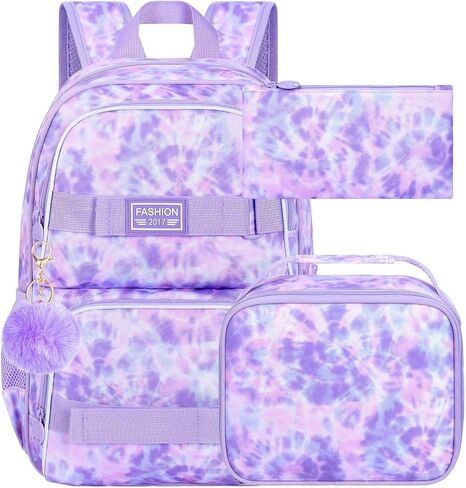 UFNDC Backpack for Girls, 17.5" Water Resistant Cat Galaxy Tie-Dye School Backpacks, Teens Bookbag for Women College Middle in Kuwait