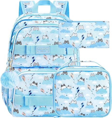 UFNDC Backpack for Girls, 17.5" Water Resistant Cat Galaxy Tie-Dye School Backpacks, Teens Bookbag for Women College Middle in Kuwait