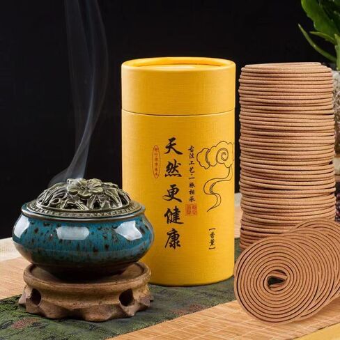 Coils Incense (96 PCS) Spiral Incense Coil Incense Holder Burner, Natural Chinese Incense Coils Spiral Design for Long，Wormwood in Saudi Arabia