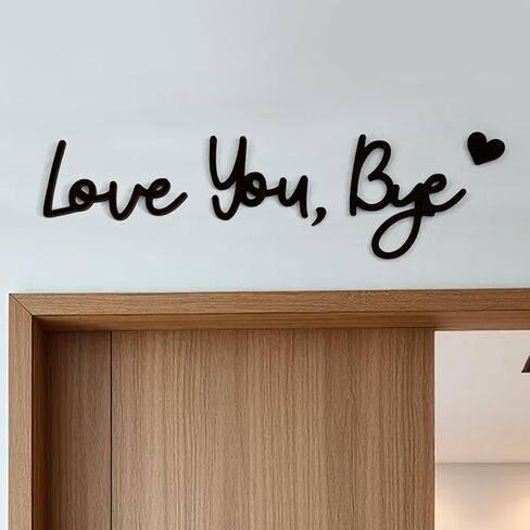 Rustic Wood Over Door Sign "Love You Bye", Boho Wall Decor, Home Hanging Art for Living Room Bedroom, Gift for Lovers & Family in Saudi Arabia