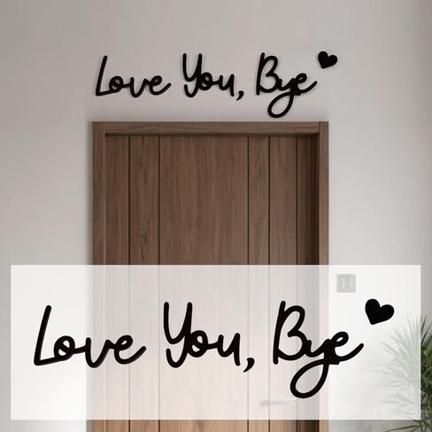 Rustic Wood Over Door Sign "Love You Bye", Boho Wall Decor, Home Hanging Art for Living Room Bedroom, Gift for Lovers & Family in Saudi Arabia