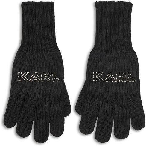 قفازات KARL LAGERFELD النسائية ذات الشعار المنسوج مع المسامير in Kuwait