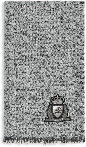 KARL LAGERFELD Women's Sequin Tweed Blanket Scarf With Varsity Patch in Kuwait