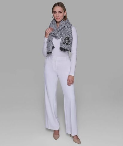 KARL LAGERFELD Women's Sequin Tweed Blanket Scarf With Varsity Patch in Kuwait