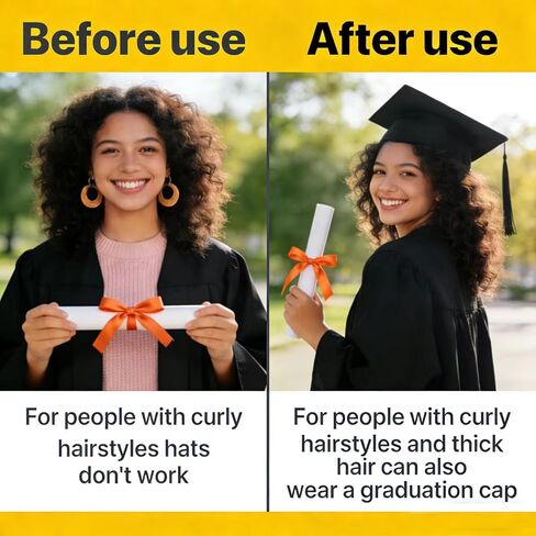 2 Pack Graduation Cap Headband Insert, Firm Anti-Fall Hair Band Holder with Hook and Loop Sticker, Secure Grad Hat & Hairstyle for Graduates Students Women (Cap Not Included) in Saudi Arabia