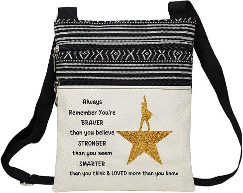 برودواي الموسيقية رسول حقيبة صغيرة نمط العرقية المطبوعة حزام قابل للتعديل Crossbody زيبر حقيبة الموسيقية هاميلتون حقيبة الهاتف المحفظة لطيف حقيبة يد لمحبي برودواي النساء in Kuwait