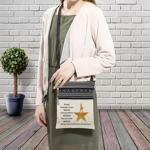 برودواي الموسيقية رسول حقيبة صغيرة نمط العرقية المطبوعة حزام قابل للتعديل Crossbody زيبر حقيبة الموسيقية هاميلتون حقيبة الهاتف المحفظة لطيف حقيبة يد لمحبي برودواي النساء in Kuwait
