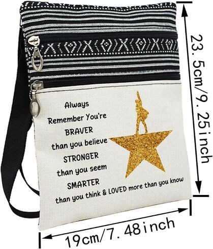 برودواي الموسيقية رسول حقيبة صغيرة نمط العرقية المطبوعة حزام قابل للتعديل Crossbody زيبر حقيبة الموسيقية هاميلتون حقيبة الهاتف المحفظة لطيف حقيبة يد لمحبي برودواي النساء in Kuwait