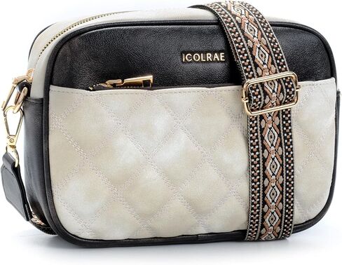 ICOLRAE Small Crossbody Bags for Women Quilted Vegan Leather Crossbody Purses with Adjustable Wide Strap in Saudi Arabia