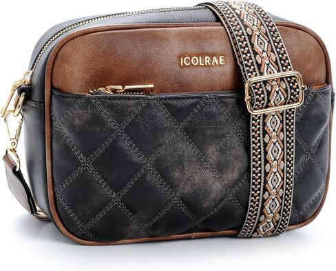 ICOLRAE Small Crossbody Bags for Women Quilted Vegan Leather Crossbody Purses with Adjustable Wide Strap in Kuwait