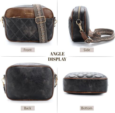 ICOLRAE Small Crossbody Bags for Women Quilted Vegan Leather Crossbody Purses with Adjustable Wide Strap in Kuwait