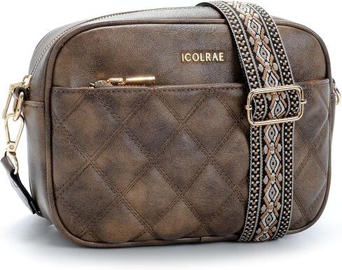 ICOLRAE Small Crossbody Bags for Women Quilted Vegan Leather Crossbody Purses with Adjustable Wide Strap in Kuwait