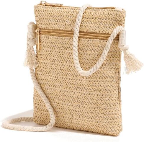 Small Women's Woven Straw Crossbody Bags-Small Boho Chic Shoulder Handbags in Kuwait