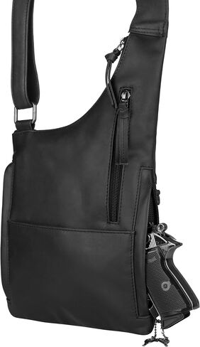 Unisex Concealed Carry Ultra Sleek Remi Crossbody with Locking Zipper and Universal Holster in Saudi Arabia