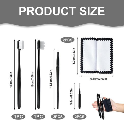 Jewelry Cleaning Kit with Cleaning Brushes and Double Sided Velvet Polishing Cloths for Gold Silver Platinum Diamonds Gemstones in Saudi Arabia