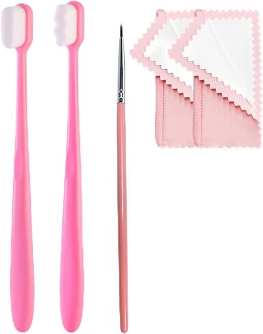 Jewelry Cleaning Kit with Cleaning Brushes and Double Sided Velvet Polishing Cloths for Gold Silver Platinum Diamonds Gemstones in Saudi Arabia