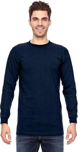 Bayside 6.1 Oz. Long-Sleeve Basic T-Shirt, 3XL, Navy in Saudi Arabia