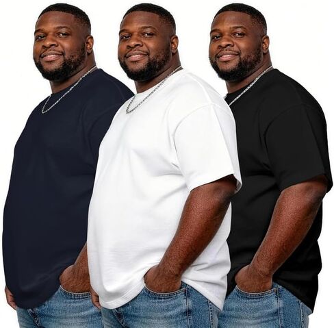 Big and Tall T Shirts for Men, 2XL-3XL Loose Fit Crewneck Tee for Gym, Casual Plus Size Comfort T-Shirts for Men in Saudi Arabia