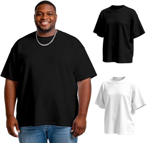 Big and Tall T Shirts for Men, 2XL-3XL Loose Fit Crewneck Tee for Gym, Casual Plus Size Comfort T-Shirts for Men in Saudi Arabia