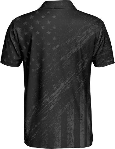 1776 Patriotic Polo Shirt for Men Vintage American Flag 4th of July Moisture Wicking Short Sleeve Golf Top in Kuwait
