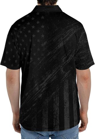 1776 Patriotic Polo Shirt for Men Vintage American Flag 4th of July Moisture Wicking Short Sleeve Golf Top in Kuwait