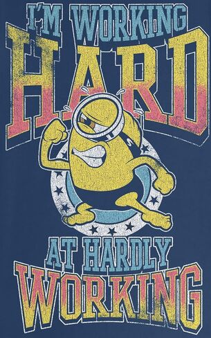 تيشيرت أمامي وخلفي مطبوع عليه Despicable Me Minions يعمل بجد في العمل الشاق للبالغين in Kuwait