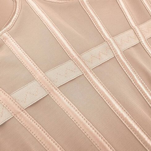 ELLACCI Women's Mesh Corset Bustier Top Elastic Waistband Lingerie Top with Removable Straps Khaki in Kuwait