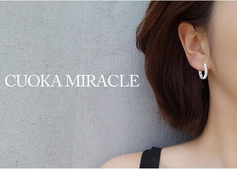 CUOKA MIRACLE Opal Huggie Hoop Earrings for Women, 925 Sterling Silver Hypoallergenic 16mm Hoops, Trendy Jewelry Gift for Valentine's Day Christmas and Mother's Day in Kuwait