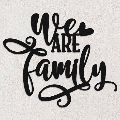 WE ARE FAMILY Rustic Metal Family Wall Art, Black Familys Sign for Home Decor, Modern Familys Portrait Picture or Familyes Letter Wall Decor for Living Room, Bedroom, and Hallway, Home and Office in Saudi Arabia