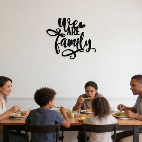 WE ARE FAMILY Rustic Metal Family Wall Art, Black Familys Sign for Home Decor, Modern Familys Portrait Picture or Familyes Letter Wall Decor for Living Room, Bedroom, and Hallway, Home and Office in Saudi Arabia