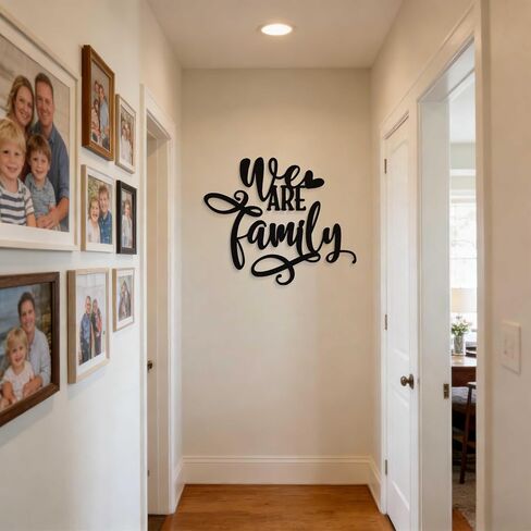 WE ARE FAMILY Rustic Metal Family Wall Art, Black Familys Sign for Home Decor, Modern Familys Portrait Picture or Familyes Letter Wall Decor for Living Room, Bedroom, and Hallway, Home and Office in Saudi Arabia