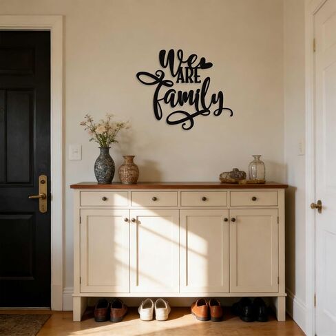 WE ARE FAMILY Rustic Metal Family Wall Art, Black Familys Sign for Home Decor, Modern Familys Portrait Picture or Familyes Letter Wall Decor for Living Room, Bedroom, and Hallway, Home and Office in Saudi Arabia