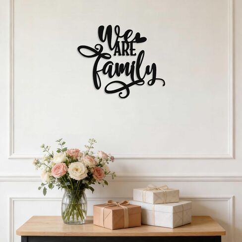 WE ARE FAMILY Rustic Metal Family Wall Art, Black Familys Sign for Home Decor, Modern Familys Portrait Picture or Familyes Letter Wall Decor for Living Room, Bedroom, and Hallway, Home and Office in Saudi Arabia