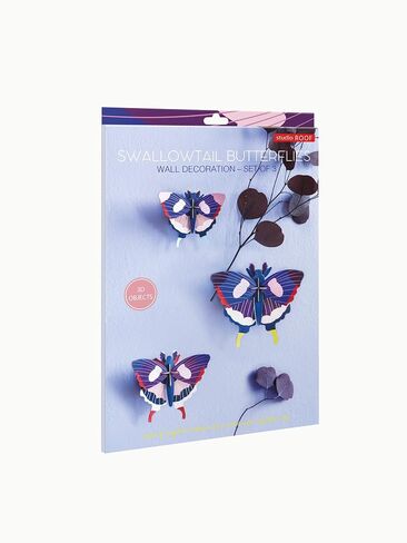 STUDIO ROOF, Wall Art Butterfly, Swallowtail Butterflies, Set of 3, Eco-Friendly & Creative Gift in Saudi Arabia
