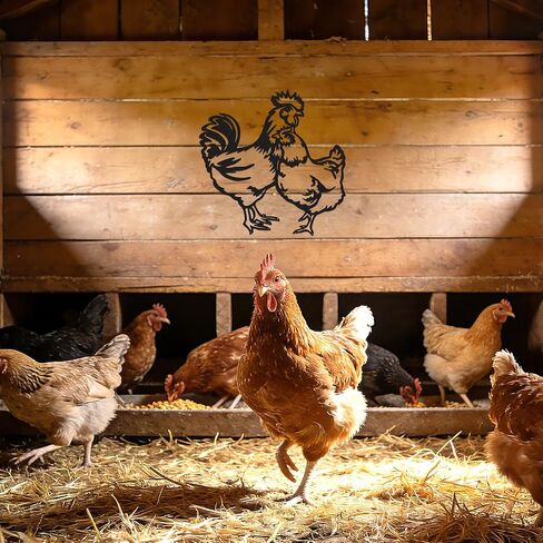 Slickss Rooster Kitchen Decor Metal Chicken Wall Art – Chicken Coop Decor Black Farm House Wall Decor for Home, Chicken Decorations for Home, 11x11 Inches Rustproof Outdoor Indoor – Unique Gift in Saudi Arabia