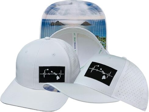 Hawaii Hat - Baseball Hat Fit - White - Laser Mesh in Saudi Arabia